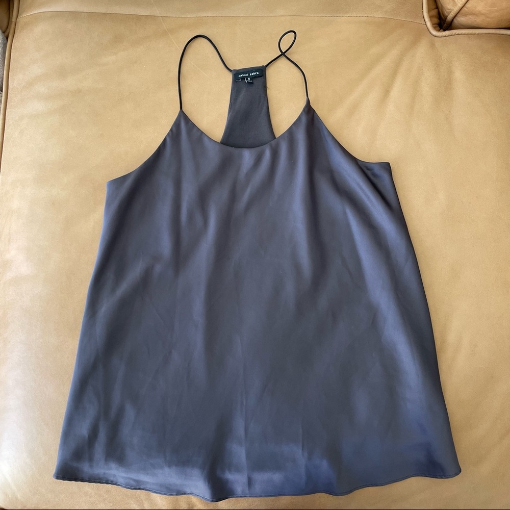 Naked Zebra Racerback Satin Tank Top